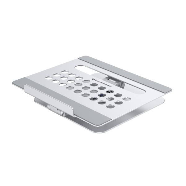 Concepttronic Concepttronic Donn27G Stand d'ordinateur portable avec station d'accueil 7-en-1, 360 ° Rotation, USB 3,2 Gen 1 Type-C