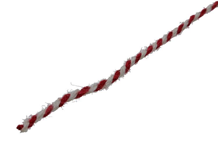 Mack 1014100 - corde d'emballage jute rouge blanc 1mm env. 90m | 10 pièces