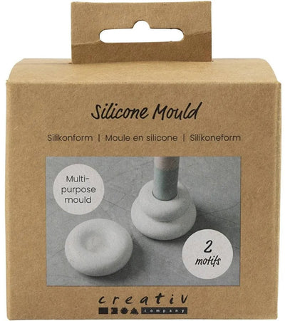 Moules en silicone Creativ company, bougeoirs en forme de beignet, h: 2+3,8 cm, d 6+6,2 cm, transparent mat, 1 pièce 1 boîte