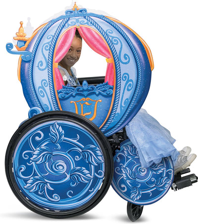 Déguisement princesse disney - cendrillon, housse adaptable pour fauteuil roulant carrosse de princesse disney, taille unique, fille