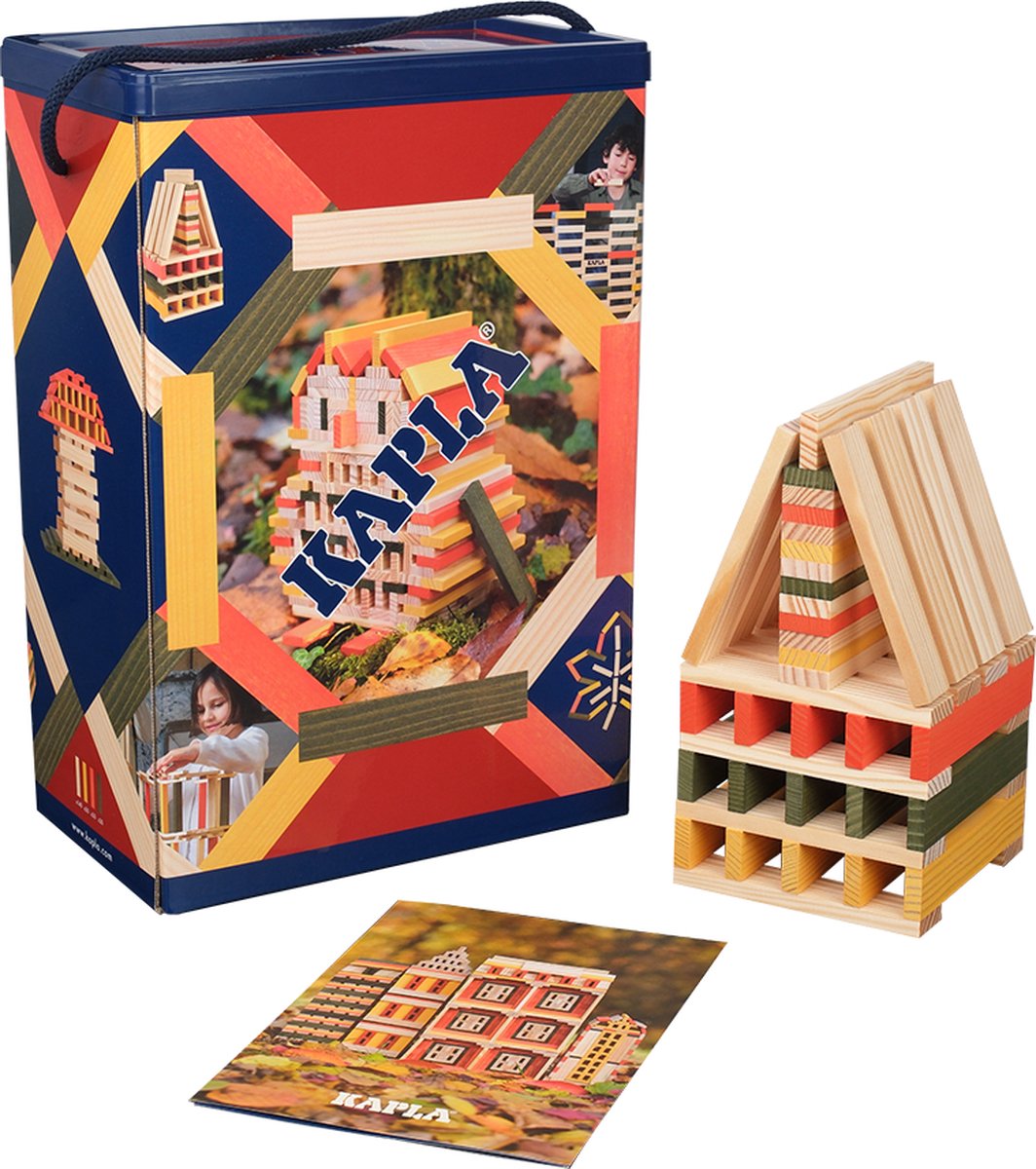 Kapla - tonneau - jouets de construction - boîte d'automne - 200 planches