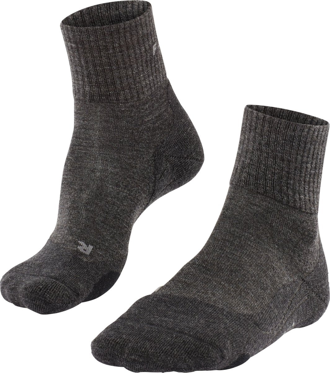 Falke tk2 laine courte anti-ampoules laine épaisse matériau fonctionnel chaussettes de marche hommes gris - taille 42-43