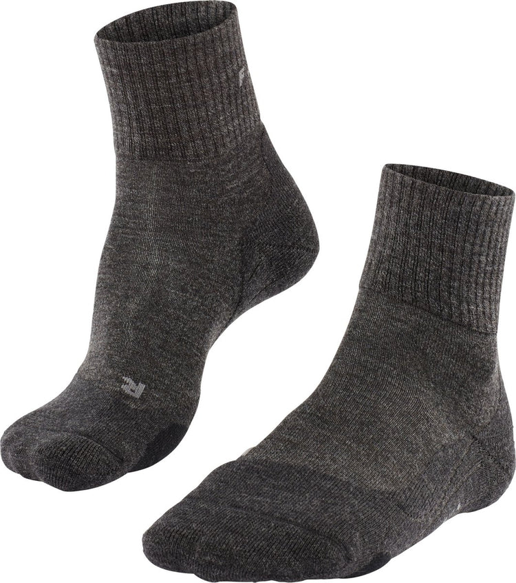 Falke tk2 laine courte anti-ampoules laine épaisse matériau fonctionnel chaussettes de marche hommes gris - taille 42-43