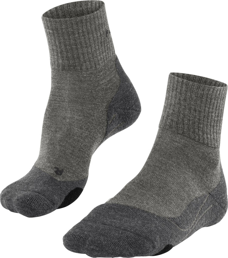 Falke tk2 chaussettes de marche courtes en laine anti ampoules, rembourrage moyen chaussettes de sport en laine mérinos hommes beige - taille 44-45