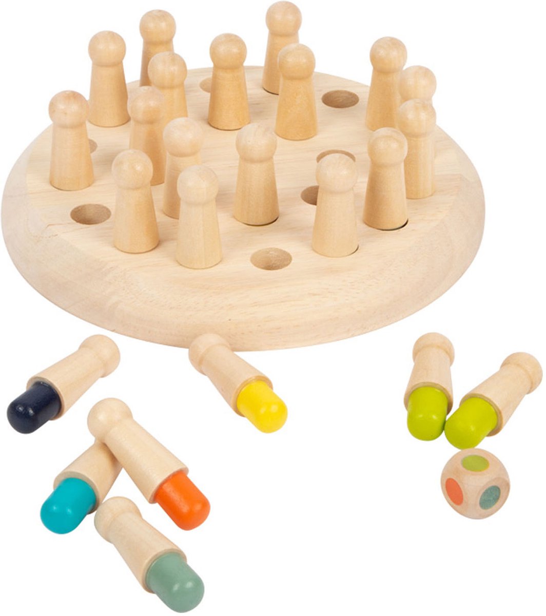 Jeu de mémo de couleurs en bois de petit pied