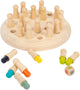 Jeu de mémo de couleurs en bois de petit pied