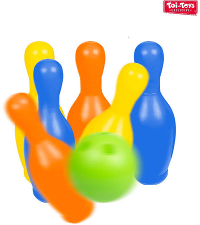 Jeu de quilles Toi-toys coloré, 7 pièces.