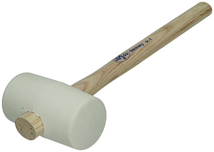 1011132 - marteau en caoutchouc blanc, manche en frêne réf. 2 113x65mm 520gr | 3 pièces