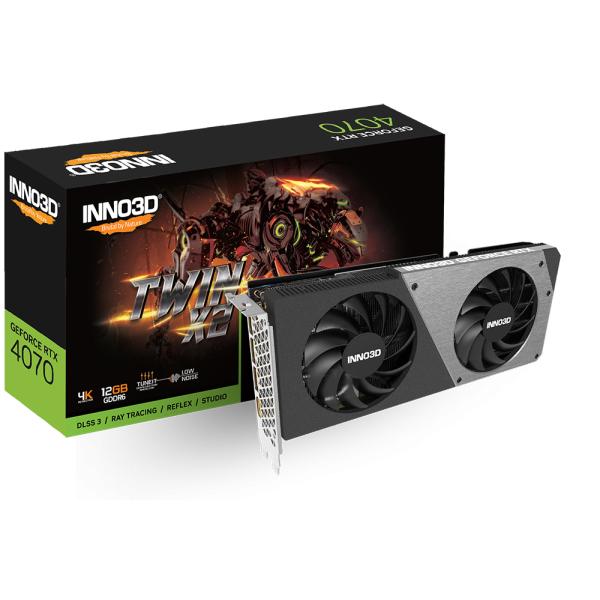 Inno3d Inno3d N40702-12d6-179063n Geforce RTX 4070 GDDR6 Twin X2, 12 Go, GDDR6, 192 bits, 2475 sp, 20 Gbps,