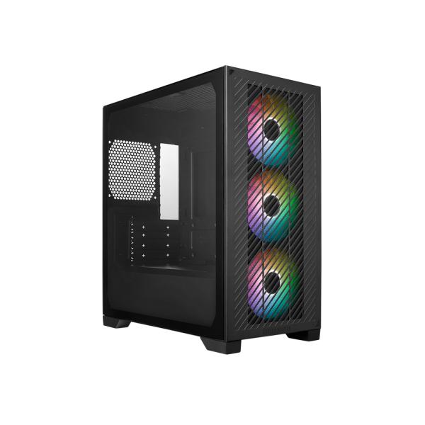 Cooler Master E301-KGNN-S00 Elite 301 Black Argb, ATX, fenêtre, USB 3.2 Gen 1 Type-C, 3x 120 mm Argb