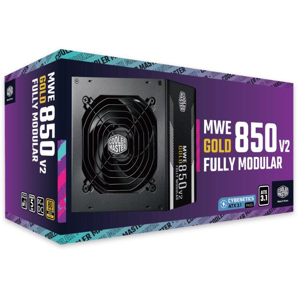 Cooler Master MPE-8501-AADEU MWE GOLD 850 V2 ATX3.1 Black, 850W, 90% @TYP, 120 mm, 4x PCIe 6 + 2