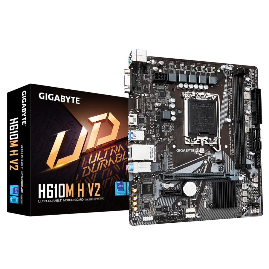 Gigabyte Gigabyte H610M H V2 H610M H V2, MATX, Intel LGA1700, DDR5 5600MHz, M.2, GBE LAN, USB 3.2