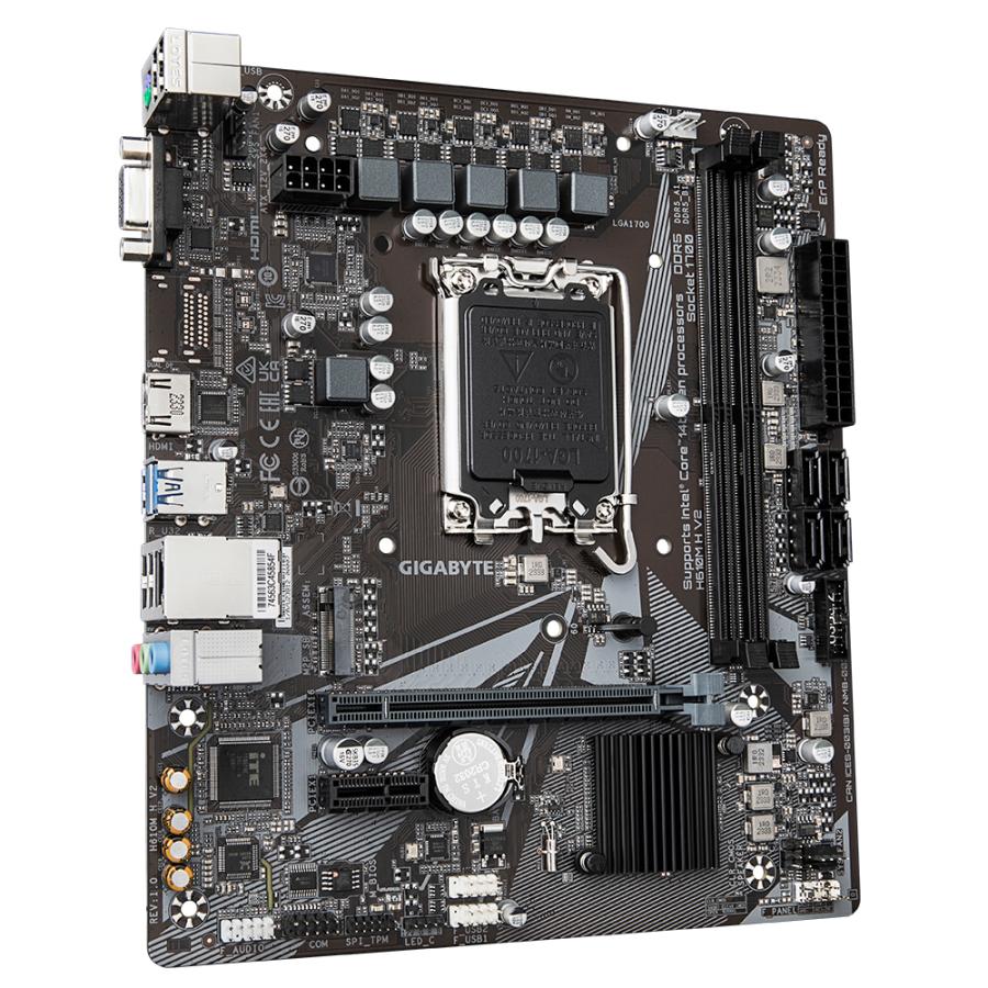 Gigabyte Gigabyte H610M H V2 H610M H V2, MATX, Intel LGA1700, DDR5 5600MHz, M.2, GBE LAN, USB 3.2