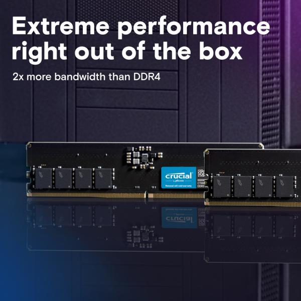 DIMM CT8G56C46U5 crucial, 8 Go, DDR5 5600 MHz, PC5-44800