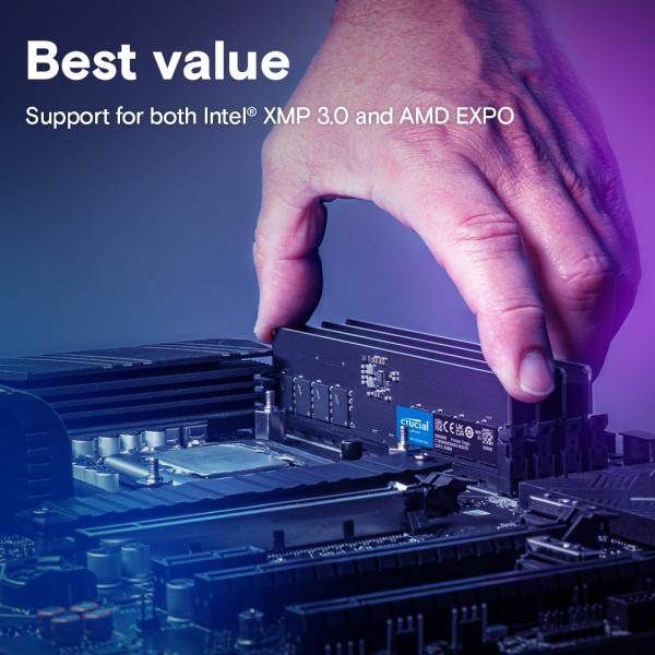 DIMM CT8G56C46U5 crucial, 8 Go, DDR5 5600 MHz, PC5-44800
