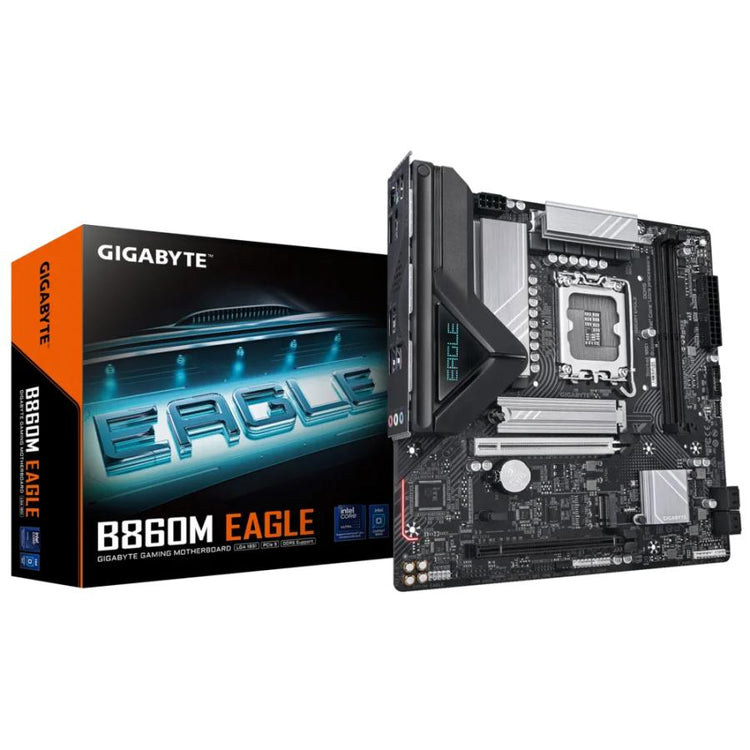 Gigabyte B860m Eagle, MATX, Intel LGA1851, B860, 2X DDR5, 2.5 GBE, USB TYPE-C, PCIE 5.0
