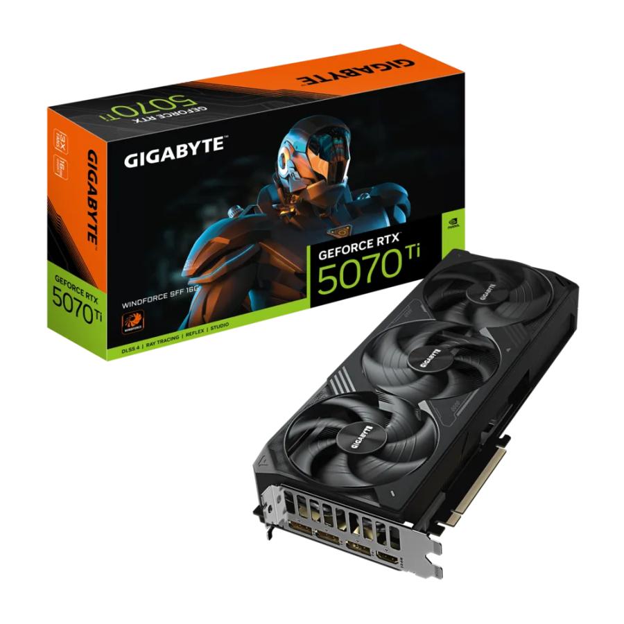 Gigabyte GV-N507TWF3-16GD GEFORCE RTX ™ 5070 TI WINDFORCE SFF 16G, 16 Go, GDDR7, 256 bits