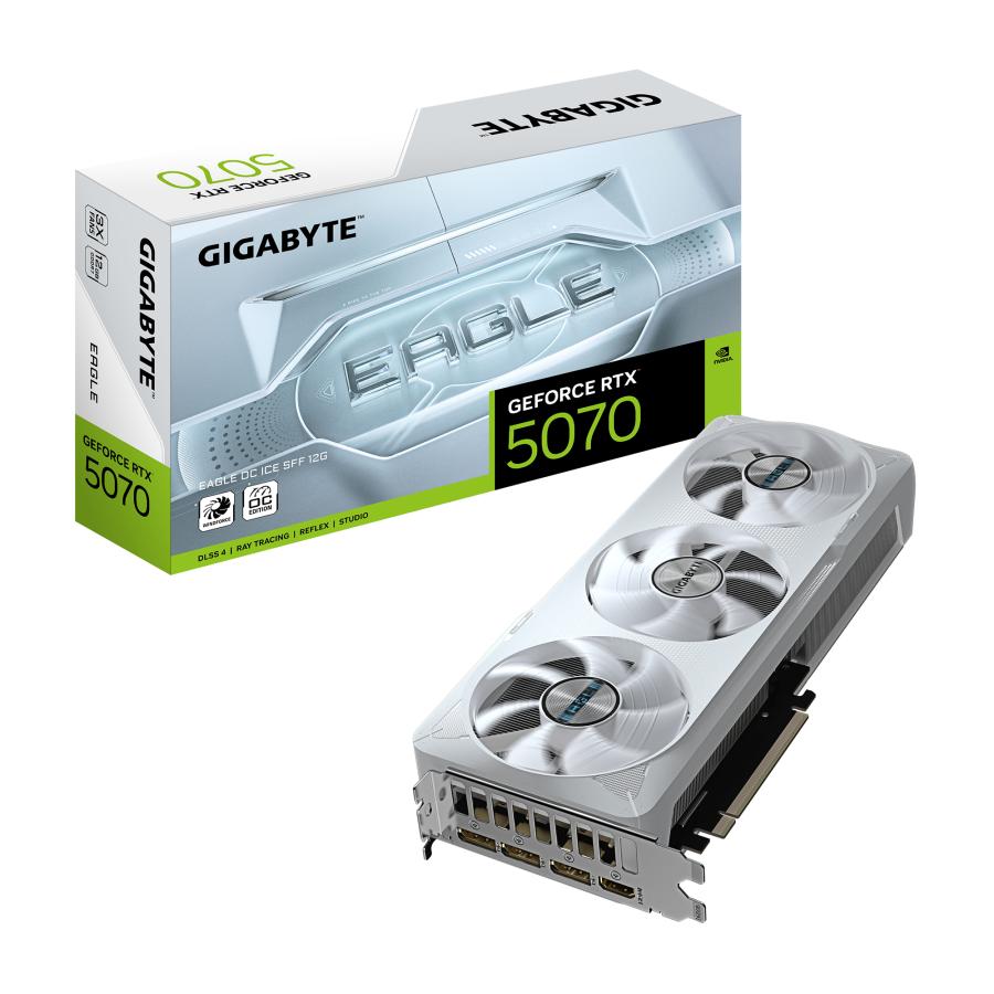 Gigabyte GV-N5070Agleoc ICE-12GD GEFORCE RTX 5070 EAGLE OC ICE SFF 12G, 12 Go, GDDR7, 192 bits