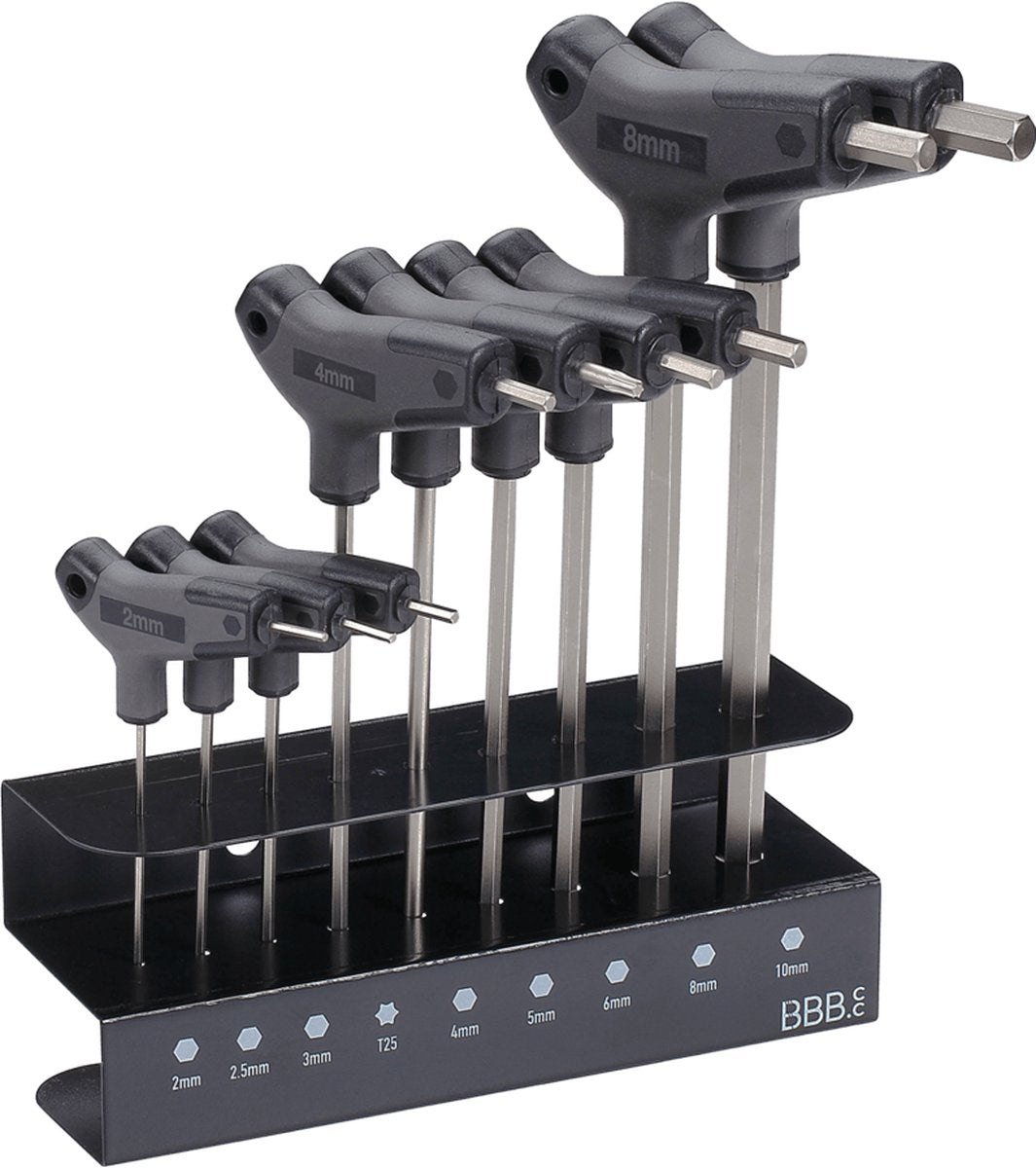 Bbb – jeu de clés hexagonales pour vélo, jeu d'outils pour vélo avec clés hexagonales et torx t25, support inclus, jeu hex-t btl-45s