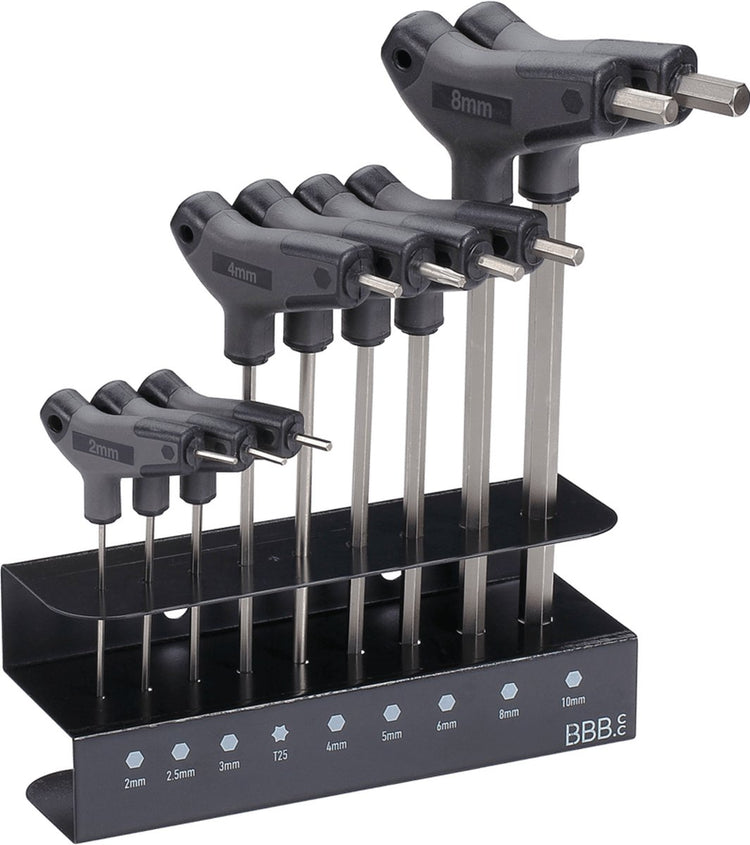 Bbb – jeu de clés hexagonales pour vélo, jeu d'outils pour vélo avec clés hexagonales et torx t25, support inclus, jeu hex-t btl-45s