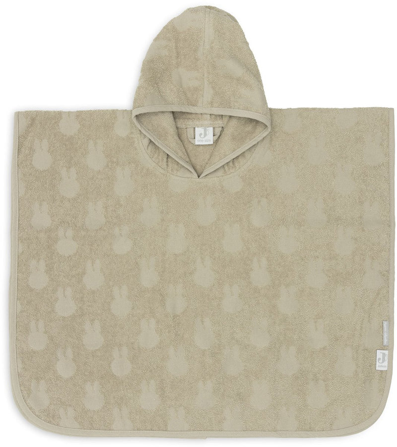 Jollein x Miffy - poncho de bain bébé éponge - cape de bain enfant avec capuche - jacquard miffy - vert olive