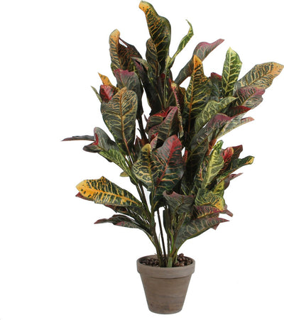 Décorations en Mica - plante de croton artificielle en pot de fleur Stan - h73 x ø40 cm - colorée