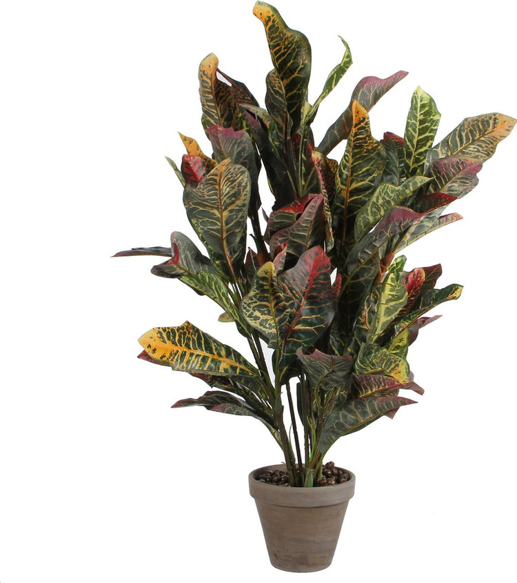 Décorations en Mica - plante de croton artificielle en pot de fleur Stan - h73 x ø40 cm - colorée