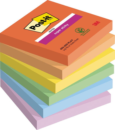 Notes super autocollantes post-it 76 x 76 mm 90 feuilles d'assortiment de couleurs ludiques