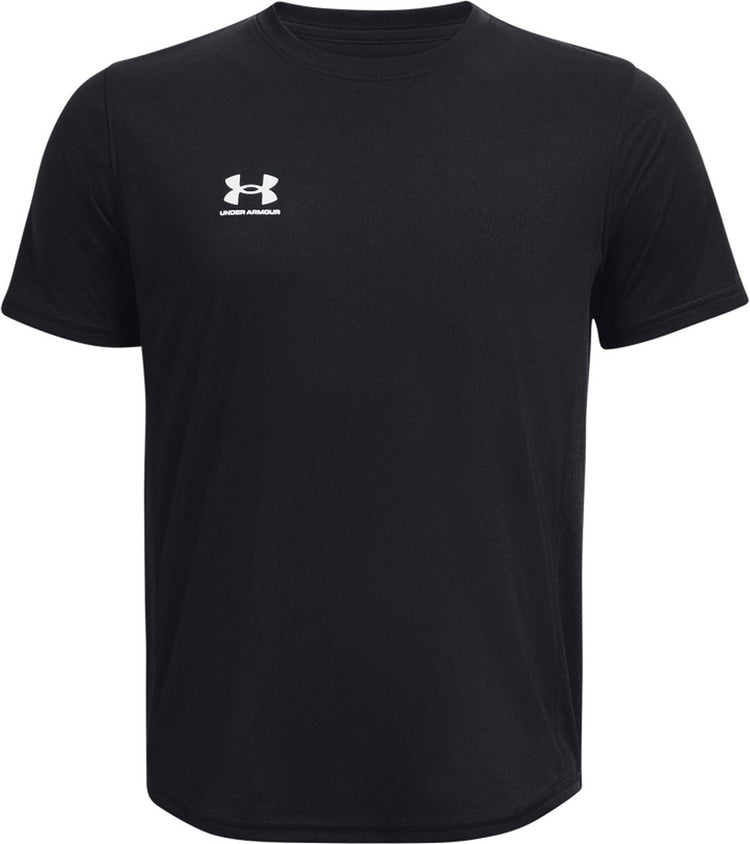 Chemise de sport unisexe Under Armour UA B's Challenger Train SS - Noir - Blanc