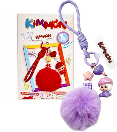 Kimmon - série 'heart moving moments' - collection de boîtes aveugles - porte-clés de téléphone pour sac mini et pompon