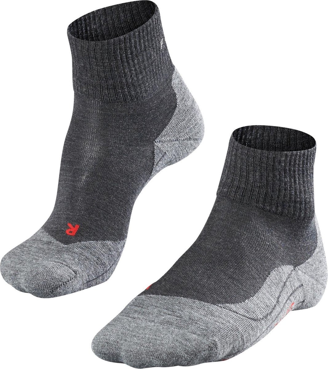 Falke tk5 chaussettes de marche courtes anti-ampoules en laine fine matière fonctionnelle femme gris - taille 41-42