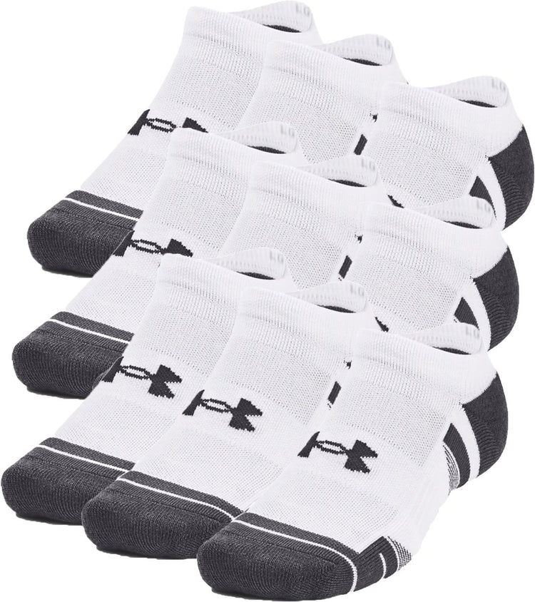 Under armour ua performance tech 3pk ns-wht chaussettes de sport unisexes - blanc - gris jet