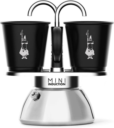 Bialetti mini express induction 2 tasses – machine à expresso – convient pour l'induction – comprenant 2 tasses à expresso
