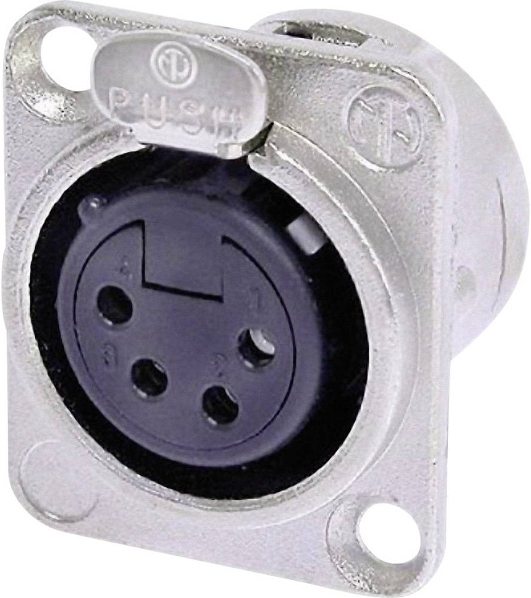 Neutrik nc4fd-l-1 connecteur xlr bride, contacts droits nombre de broches: 4 argent 1 pièce(s)