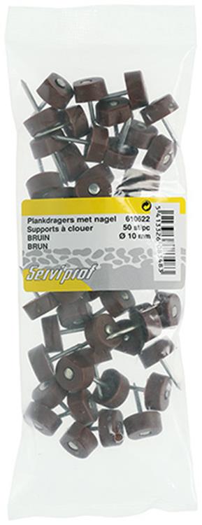 Mack 1013741 - 50 équerres d'étagère + clou marron ø 10 mm | 10 pièces