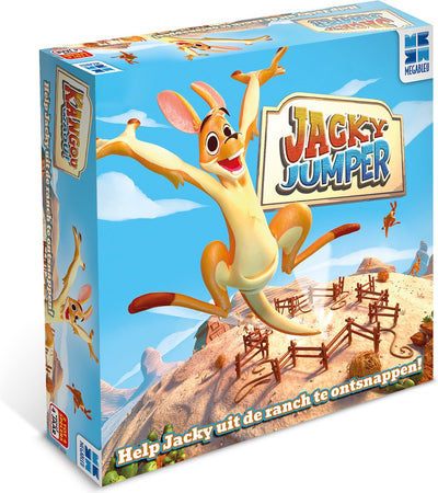 Megableu jacky jumper - jacky jumper - jeu d'action amusant avec des kangourous rebondissants - jeu d'enfant à partir de 5 ans - 2-4 joueurs - avec terrain de jeu trampoline