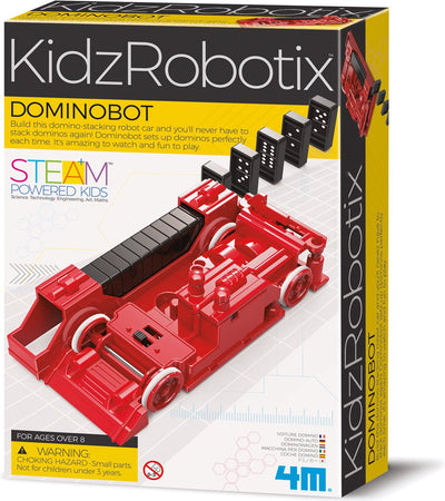 4m science et jeux - robot domino - y compris dominos - kit de construction - kidzrobotix - 8+