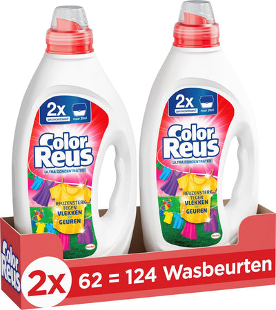 Détergent gel ultra concentré Color Giant | 2 x 62 lavages | 124 lavages | emballage de valeur
