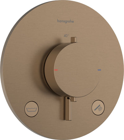 Hansgrohe ecostat confort s - thermostat encastrable - 2 fonctions - thermostat de douche - combinaison de sécurité en1717 - bronze brossé