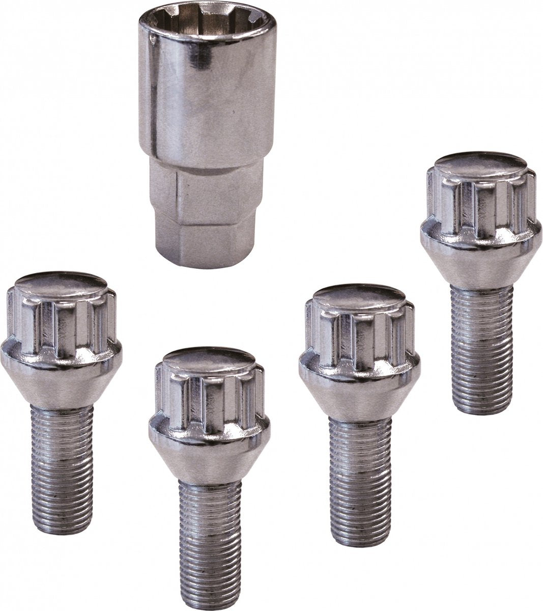 Boulons de roue antivol Carpoint - coniques - 4 pièces - m12 x 1,5 x 26 mm - protège les jantes - solides et sûrs