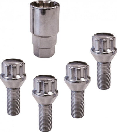 Boulons de roue antivol Carpoint - coniques - 4 pièces - m12 x 1,5 x 26 mm - protège les jantes - solides et sûrs