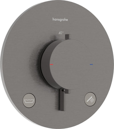 Hansgrohe ecostat confort s - thermostat intégré - 2 fonctions - thermostat de douche - combinaison de sécurité en1717 - chrome noir brossé