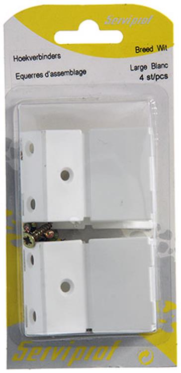 Mack 1013642 - 4 connecteurs d'angle larges blanc | 5 pièces