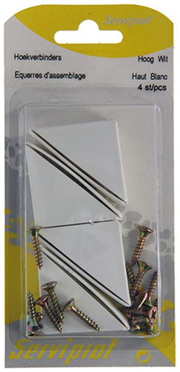 Mack 1013643 - 4 connecteurs d'angle hauts blanc | 5 pièces