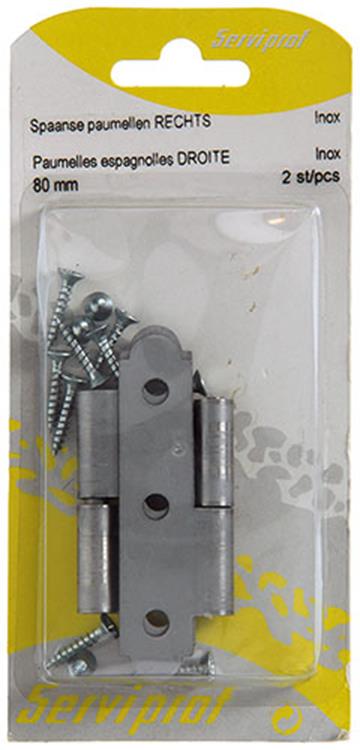 Mack 1013706 - 2 charnières espagnoles droite inox h 80 - l 45 mm | 5 pièces