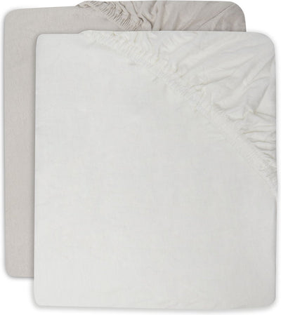 Jollein - drap-housse bébé jersey (nougat ivoire) - coton - drap-housse berceau - 2 pièces - 60x120cm