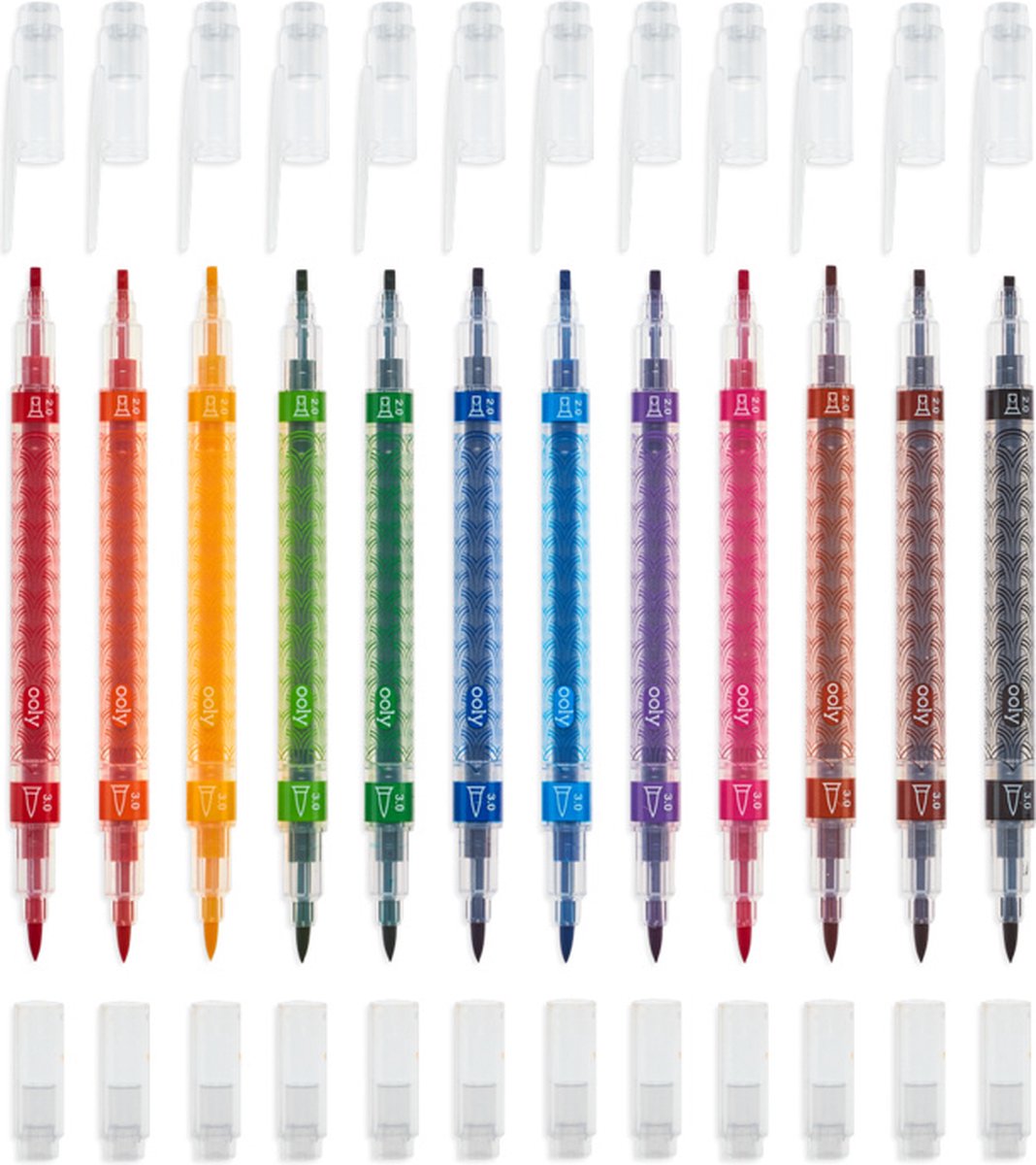 Ooly - duo calligraphie - marqueurs double face - 12 couleurs