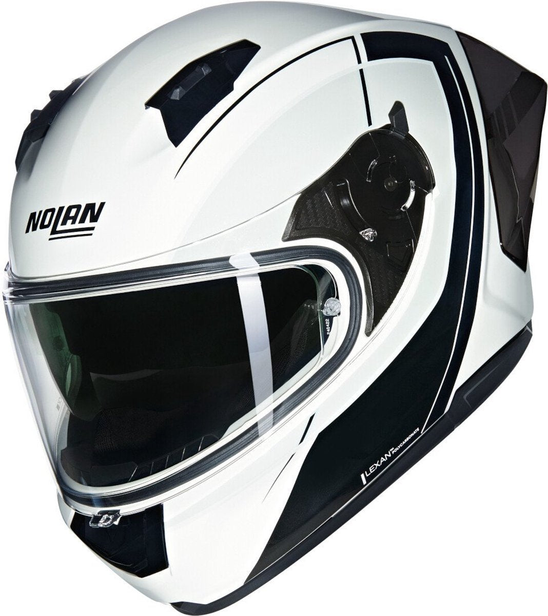Casque intégral Nolan n60-6 sport mesmerico 341 blanc noir métal - taille s - casque