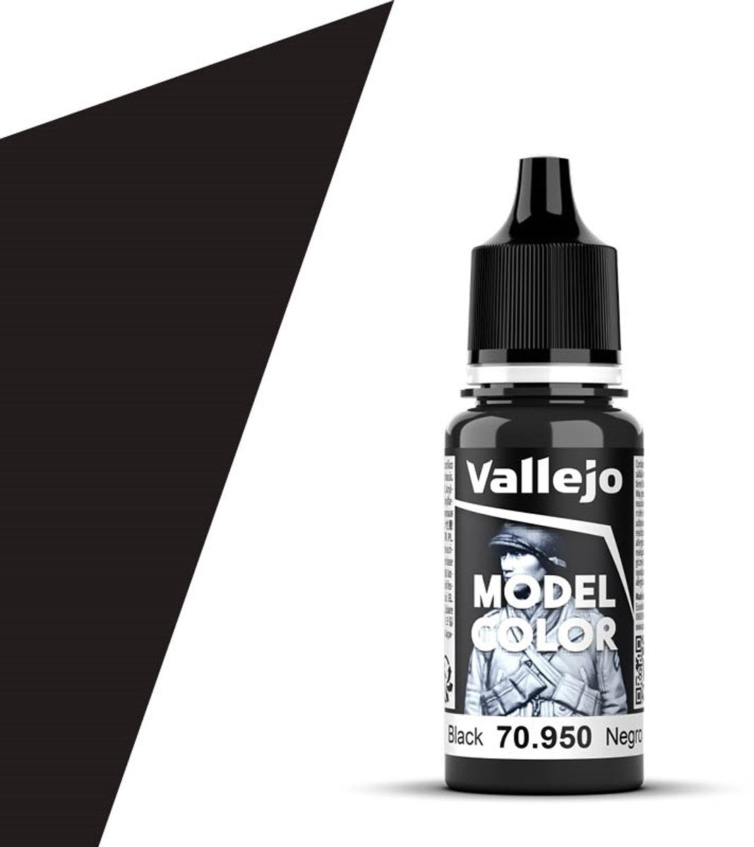 Vallejo Hobby Paint Peinture acrylique - Modèle 70950 Couleur Noir - Flacon de peinture acrylique - 18 ml