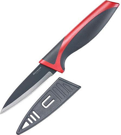 Couteau à légumes Westmark, longueur de lame 8 cm, avec protège-lame, plastique inox, rouge anthracite, 14522270